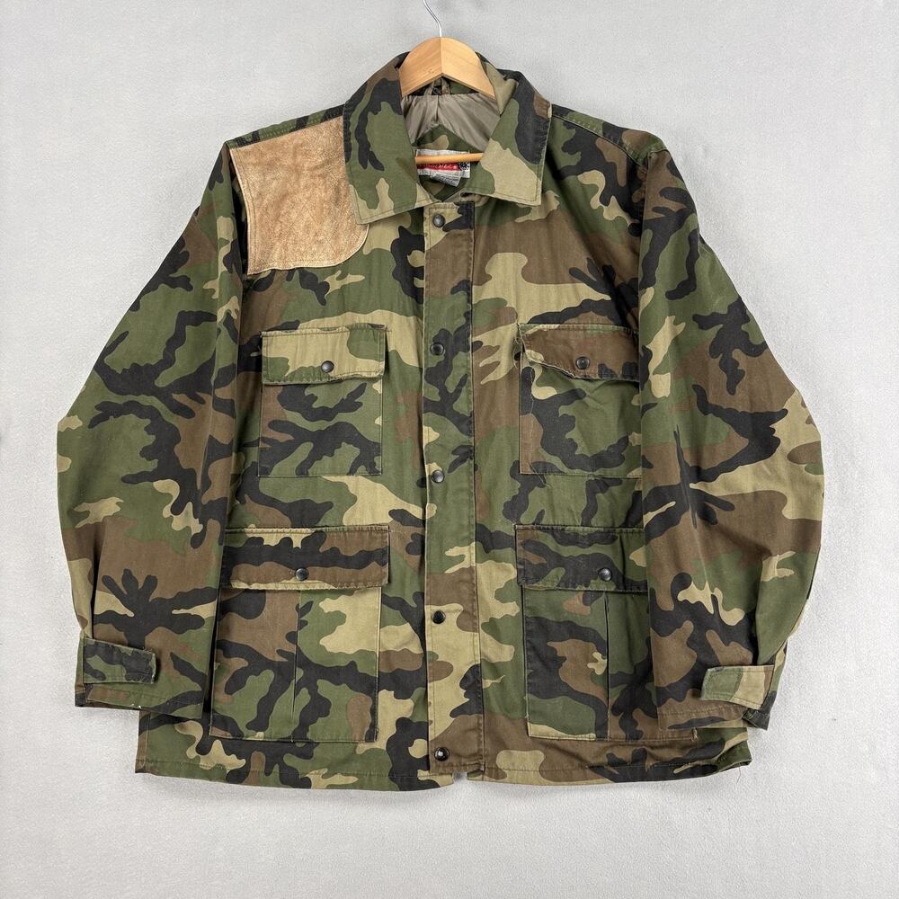 Vintage Winchester Jacket Mens XL Camo Canvas Lined Hunting Shooting Coat Korea